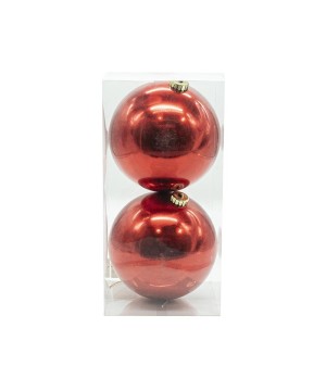 Box 2 palle di Natale lucide colore rosso Ø15cm - AR3/15002A-R | Il patio store