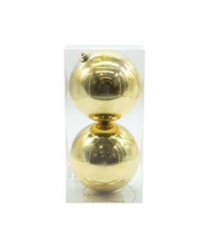 Box 2 palle di Natale lucide colore oro Ø15cm - AR3/15002A-G | Il patio store