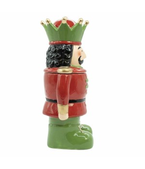 Biscottiera schiaccianoce in ceramica rossa e verde - xnstc0004 - Il patio store