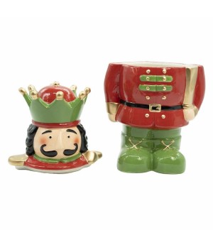 Biscottiera schiaccianoce in ceramica rossa e verde - xnstc0004 - Il patio store