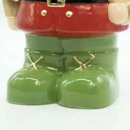 Biscottiera schiaccianoce in ceramica rossa e verde - xnstc0004 - Il patio store