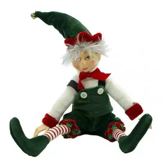 Elfo con abito verde H23cm - ef178105a - Il patio store