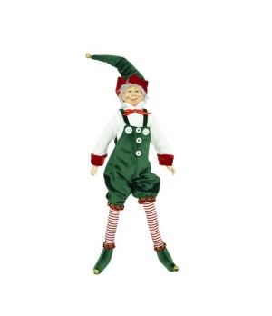 Elfo con abito verde H43cm - ef178105b - Il patio store
