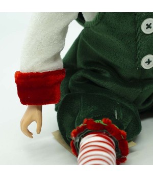 Elfo con abito verde H43cm - ef178105b - Il patio store