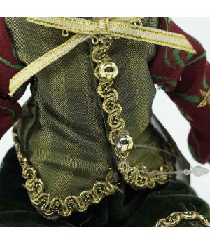 Elfo con abito verde e bordeaux H23cm - ef177623a - Il patio store