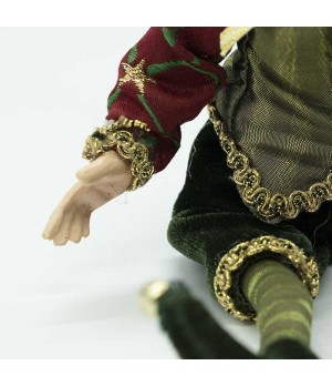 Elfo con abito verde e bordeaux H23cm - ef177623a - Il patio store
