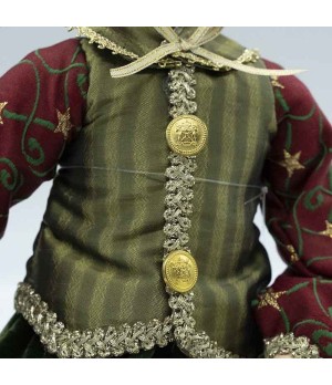 Elfo con abito verde e bordeaux H51cm - ef177623c - Il patio store