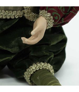 Elfo con abito verde e bordeaux H51cm - ef177623c - Il patio store