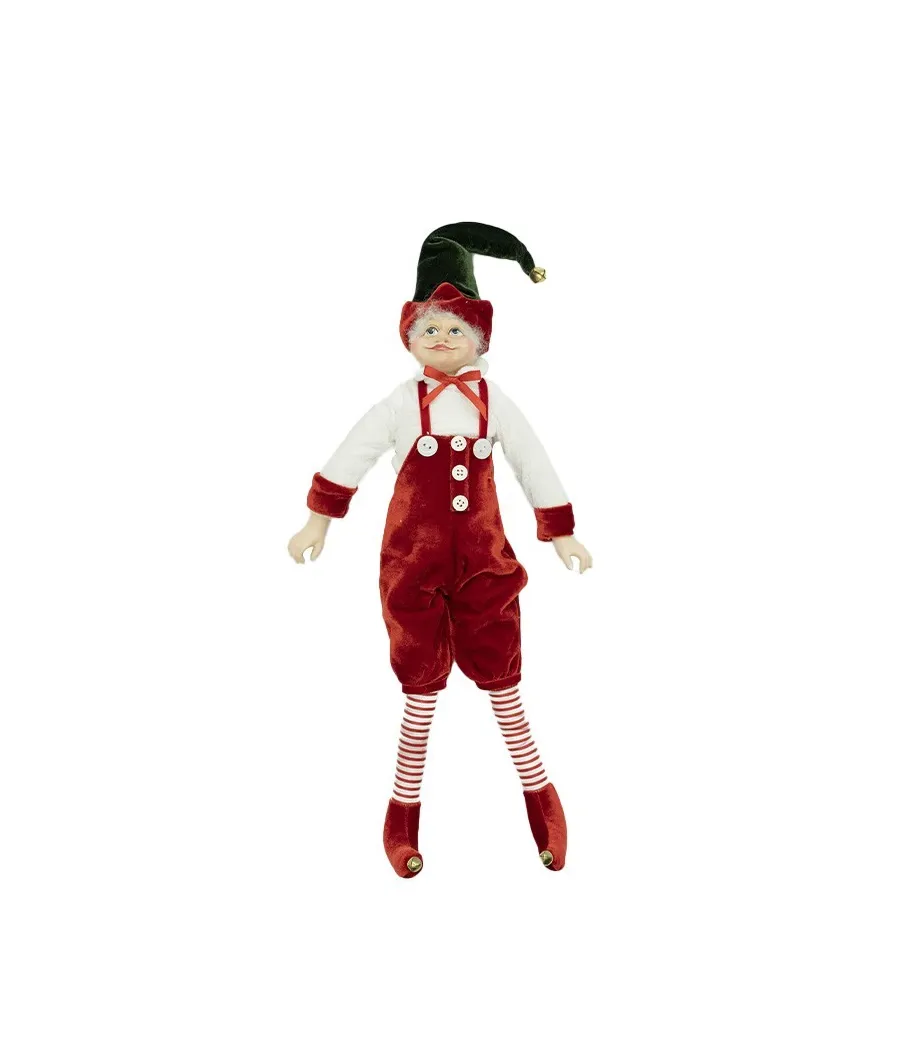 Elfo con abito rosso H43cm -  ef6100117 - Il patio store