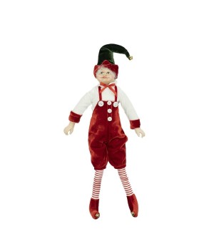 Elfo con abito rosso H43cm -  ef6100117 - Il patio store