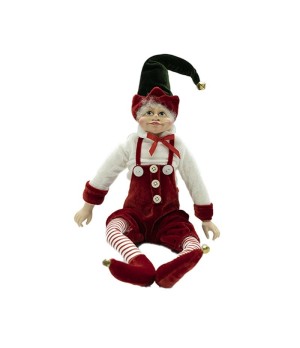 Elfo con abito rosso H43cm -  ef6100117 - Il patio store