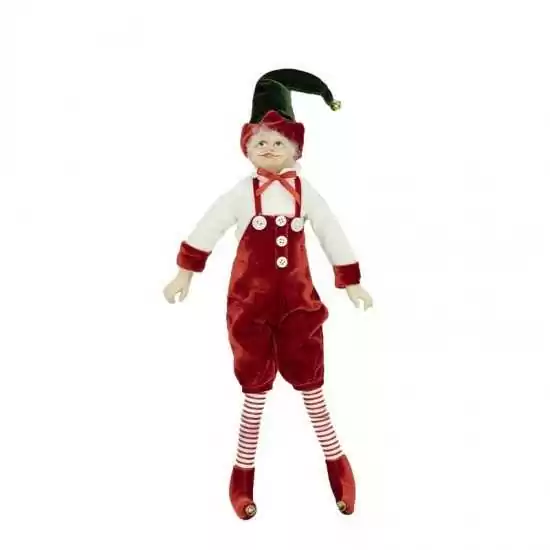 Elfo con abito rosso H51cm - ef6100120 - Il patio store