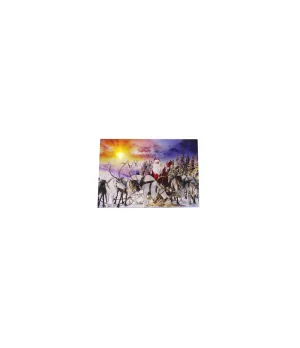 Quadro natalizio luminoso con Babbo Natale e renne - Il patio store