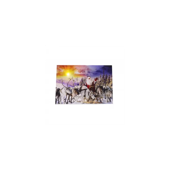 Quadro natalizio luminoso con Babbo Natale e renne - Il patio store