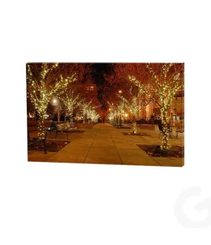 Quadro natalizio luminoso paesaggio serale - Il patio store