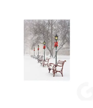 Quadro natalizio luminoso paesaggio innevato - Il patio store