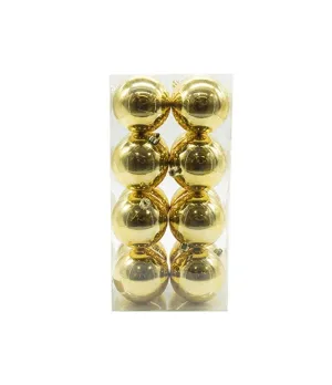 Box 16 palle di Natale lucide colore oro Ø8cm - AR3/8016A-G | Il patio store