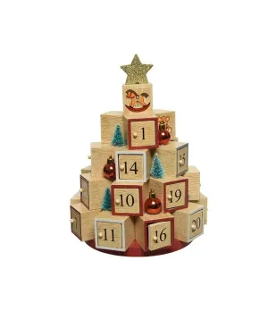 Calendario dell'Avvento in legno con addobbi - ksd 550316 - Il patio store