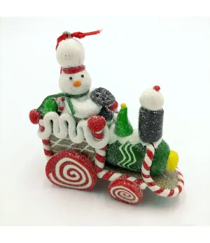 Treno di pan di zenzero con pupazzo di neve - zcid3629_b - Il patio store