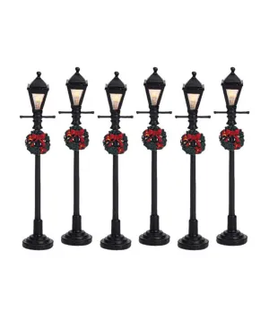 Set 6 lampioni da strada a gas -  Gas Lantern Street Lamp Set of 6 - Lemax 64499 - Il patio store