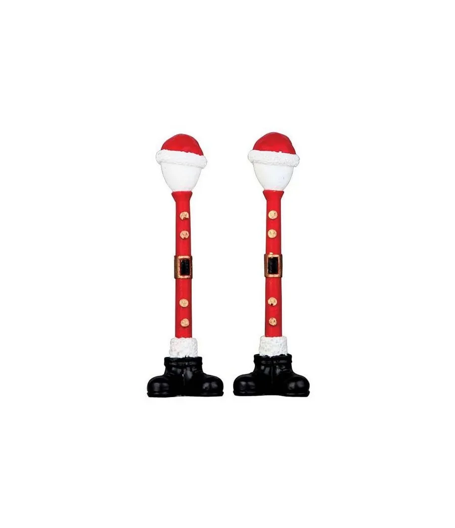 Set 2 lampioni da strada di Babbo Natale - Santa Street Lamp Set of 2 - Lemax 64067 - Il patio store