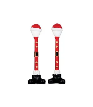 Set 2 lampioni da strada di Babbo Natale - Santa Street Lamp Set of 2 - Lemax 64067 - Il patio store
