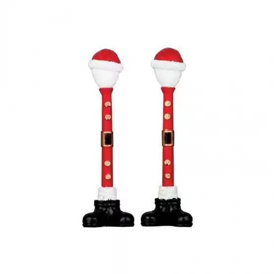 Set 2 lampioni da strada di Babbo Natale - Santa Street Lamp Set of 2 - Lemax 64067 - Il patio store