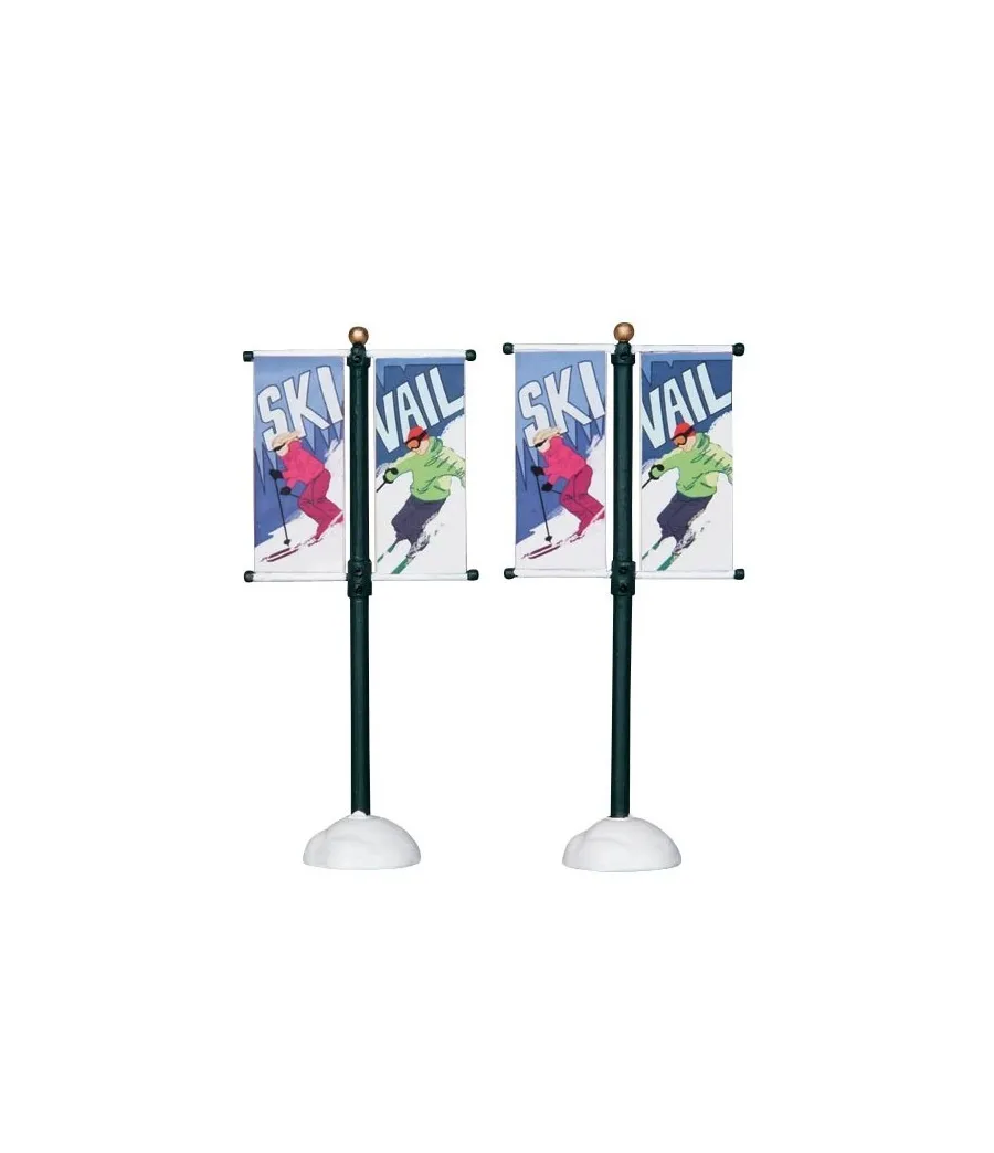 Set 2 banner stradali - Street Pole Banner Set Of 2 - Lemax 24496 - Il patio store