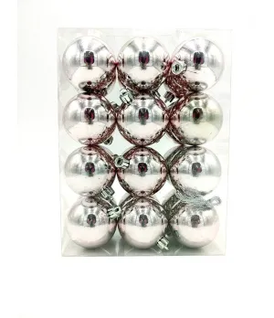 Box 24 palle di Natale lucide colore rosa Ø6cm - AR3/6024A-P | Il patio store