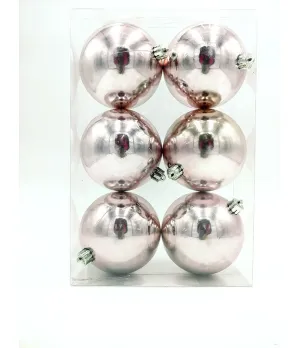 Box 6 palle di Natale lucide colore rosa Ø10cm - AR3/10006A-P | Il patio store