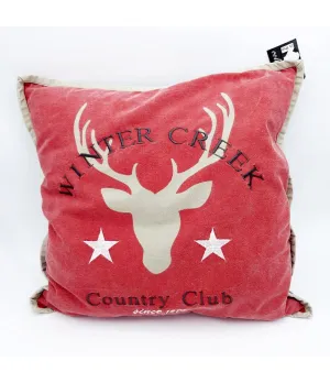 Cuscino natalizio rosso con renna e scritte 50x50cm - 462/548/06 - Il patio store