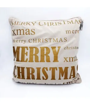 Cuscino natalizio color sabbia Merry Christmas 50x50cm - 462/267/31 - Il patio store