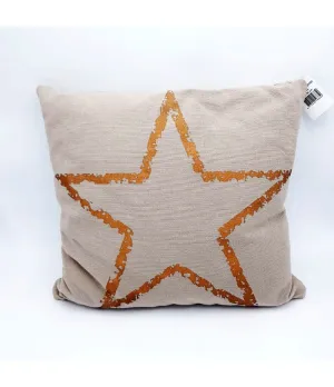 Cuscino natalizio color sabbia con stella 50x50cm - 462/143/31 - Il patio store