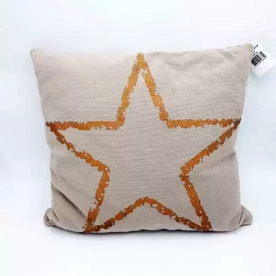 Cuscino natalizio color sabbia con stella 50x50cm - 462/143/31 - Il patio store