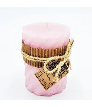 Candela colore rosa Ø7.5cm H10cm - cnd 769427 - Il patio store