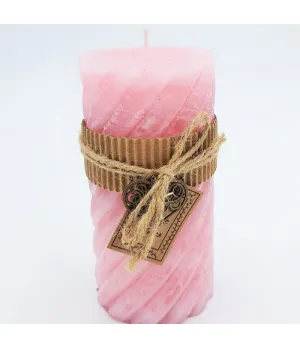 Candela colore rosa Ø7.5cm H15cm - cnd 769428 - Il patio store