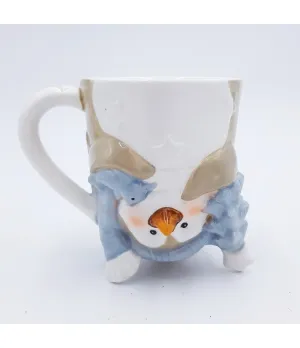 Tazza bianca e beige pinguino capovolta - 709D - il patio store