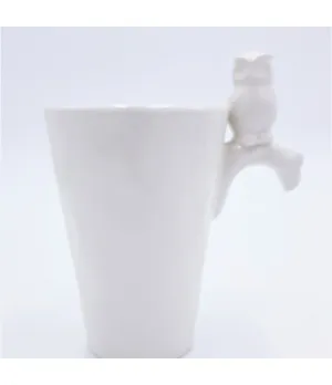 Tazza bianca manico a forma di gufetto - ksd 608553 - il patio store