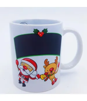 Tazza bianca con Babbo Natale e renna - ksd 609733 - il patio store