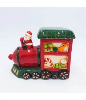 Biscottiera a forma di trenino in ceramica - NNX148717 - il patio store