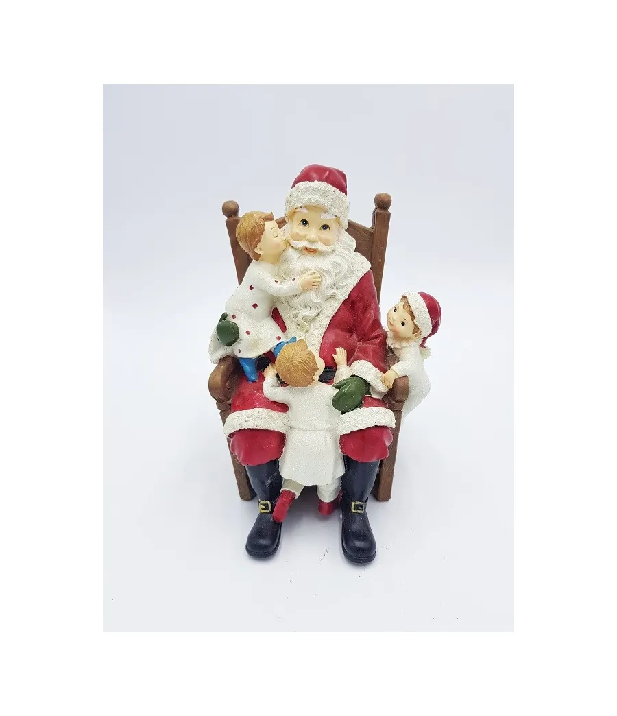 Babbo Natale su sedia con bimbi - A1316113 - Il patio store