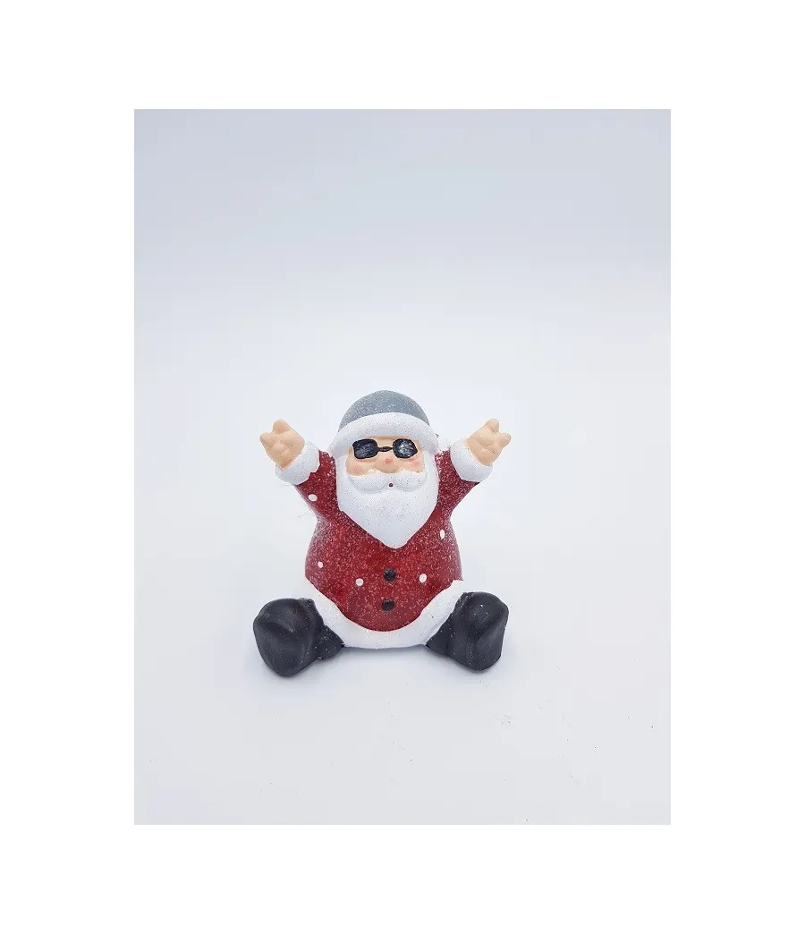 Babbo Natale in terracotta con occhiali da sole - ksd 630060 - Il patio store