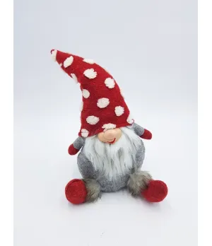 Gnomo seduto cappello rosso a pois - 84232 - Il patio store