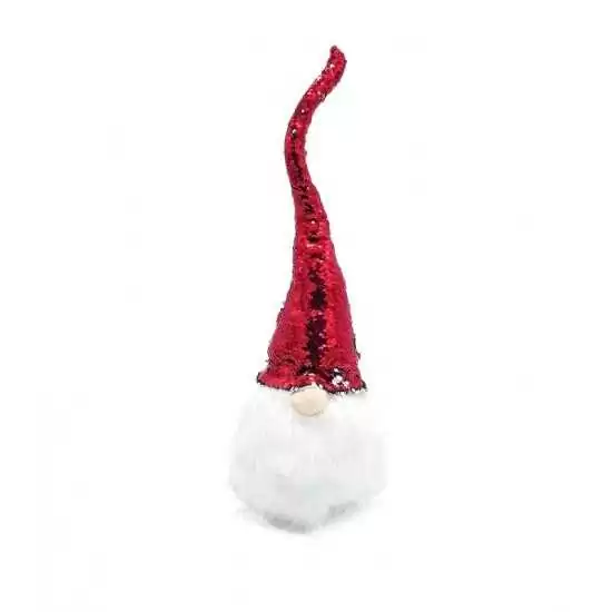 Gnomo barba bianca con cappello lungo rosso - 85535 - Il patio store