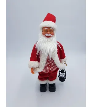 Babbo Natale vestito rosso in piedi c/lanterna H40 cm - ADA1610013 - Il patio store