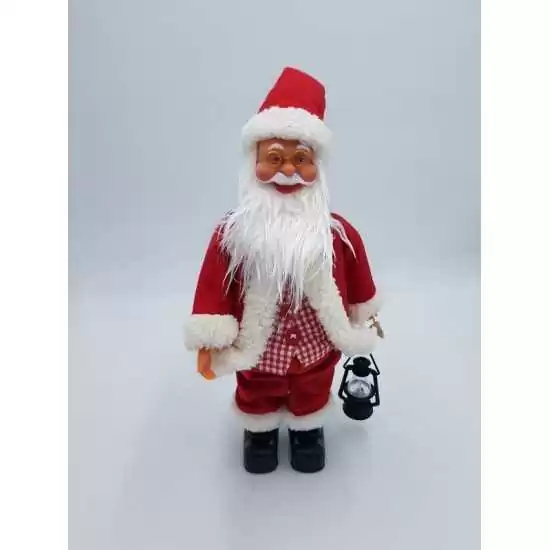 Babbo Natale vestito rosso in piedi c/lanterna H40 cm - ADA1610013 - Il patio store