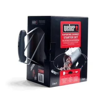 Kit ciminiera accensione, 2 kg bricchetti, 3 cubetti accendifuoco - Weber 17631 - Il patio store
