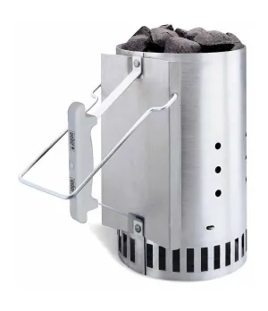 Kit ciminiera accensione, 2 kg bricchetti, 3 cubetti accendifuoco - Weber 17631 - Il patio store