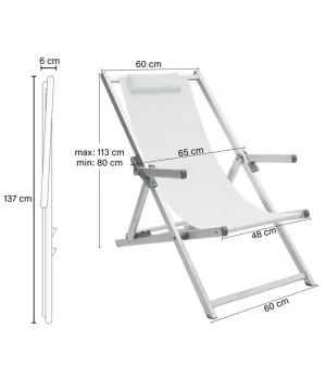 Sedia sdraio 3 posizioni in alluminio e texilene - Il patio store