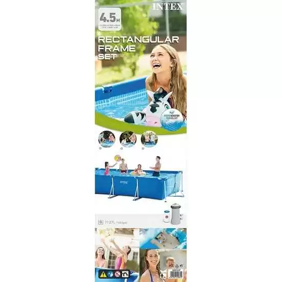 Piscina Intex Metal Frame 450x220x84 cm Filtro a cartuccia - Intex 28274 - Il patio store